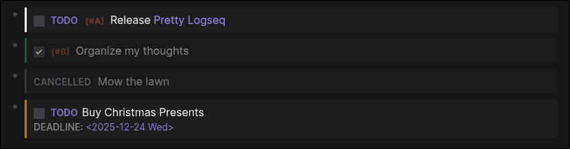 Enhanced TODO styling with color-coded priorities